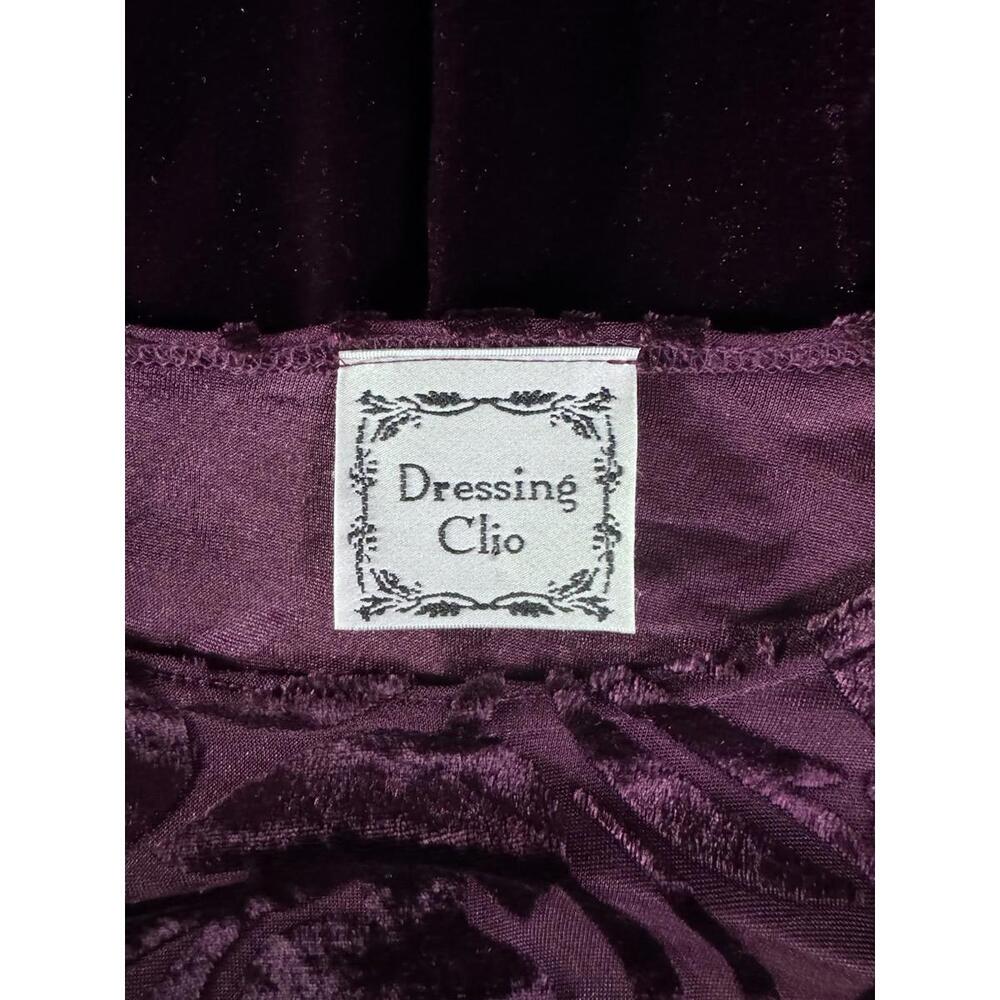 VTG Dressing Clio Velvet Med Dress Sheer Sleeves Whimsigoth Vampcore romance - Picture 7 of 9